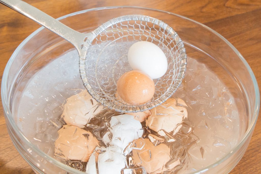 Hard Boiled Eggs in Ice Bath